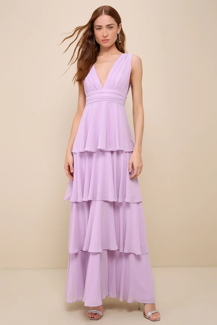 Amazing Evening Lavender Tiered Maxi Dress | Lulus