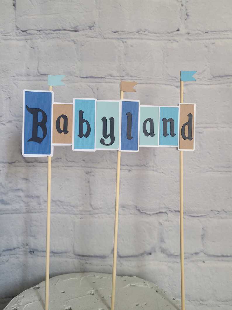 DISNEYLAND VINTAGE SIGN Birthday Cake Topper Happy Birthday Banner Happiest Babyshower on Earth H... | Etsy (US)