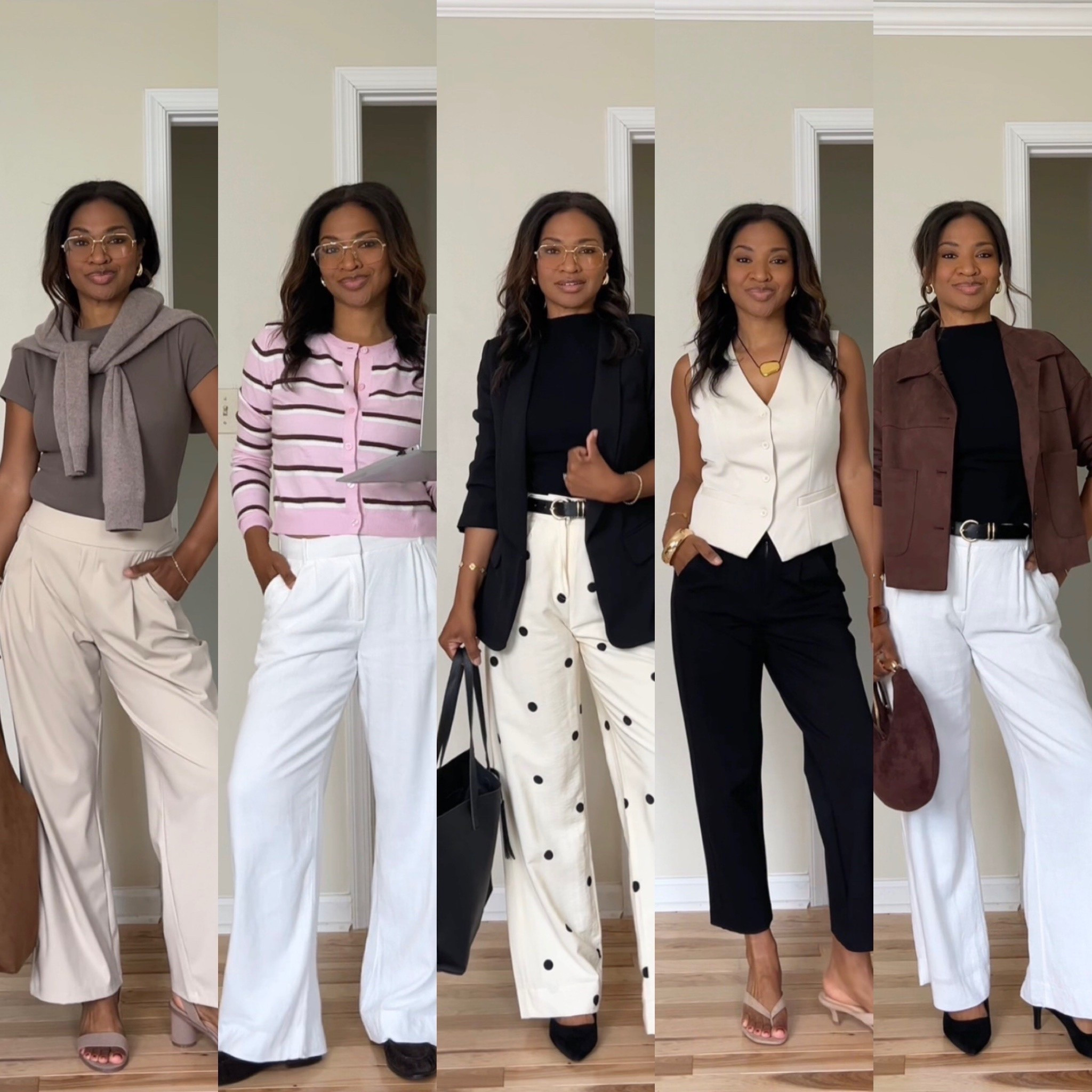 Linking similar items in case things are out of stock! Wearing a small in all of the tops. My white and polka dot pants are a size 27 regular. My khaki pants are a size small (5.4-5.7). My black ankle pants are a size small, linking similar

#LTKOver40 #LTKootd