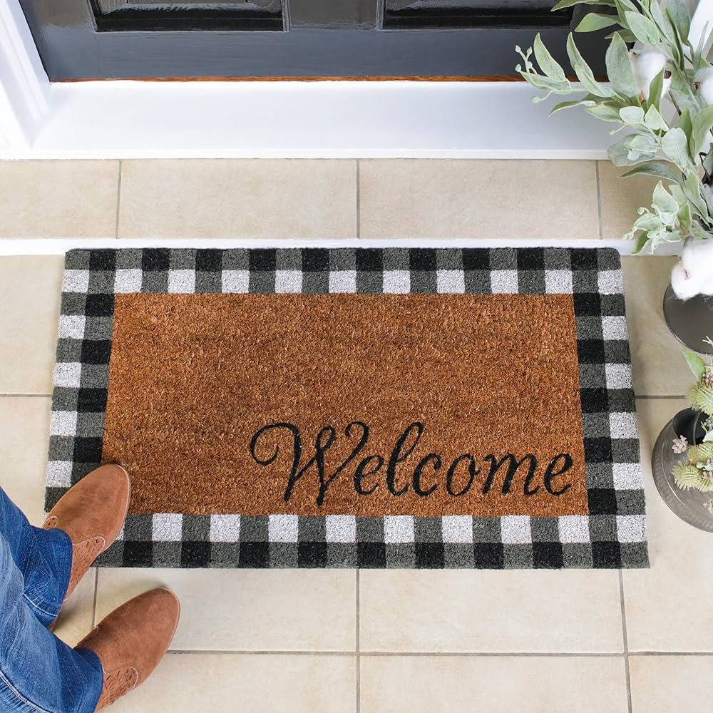 Farmhouse Buffalo Check Door Mat - - Layered Look Outdoor Mat - Cute Front Door Mats for Outdoor,... | Amazon (US)