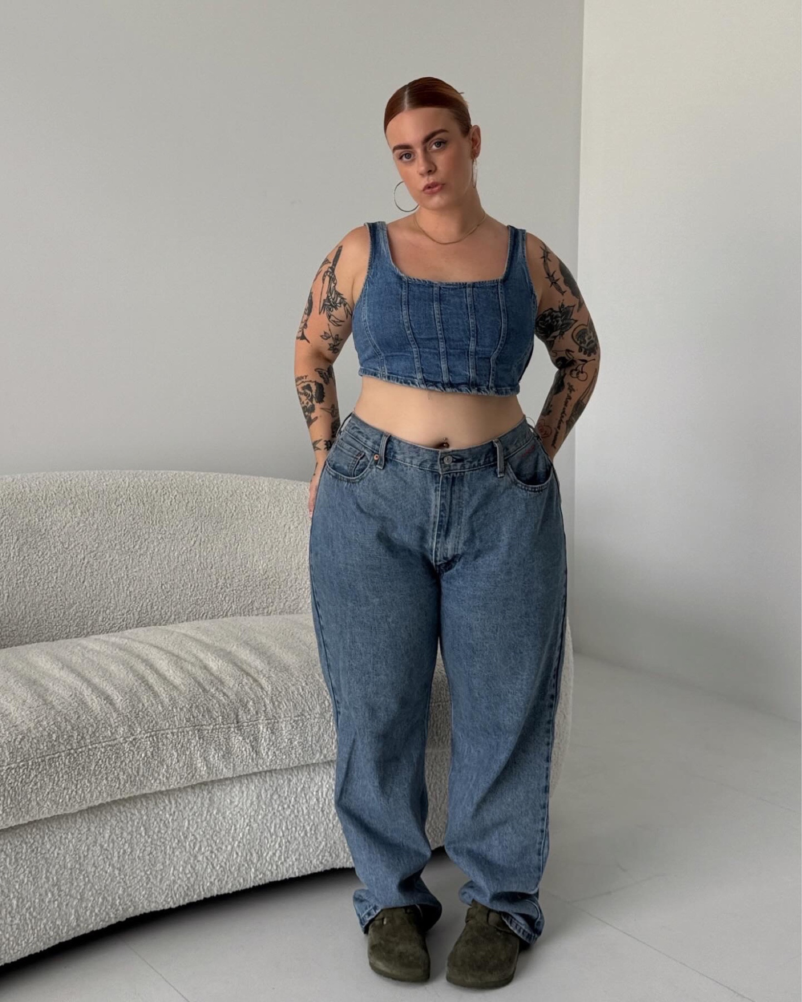 Always the right time for a double denim moment. ♥️  Wearing the “loose” version of the jeans 

#LTKplussize