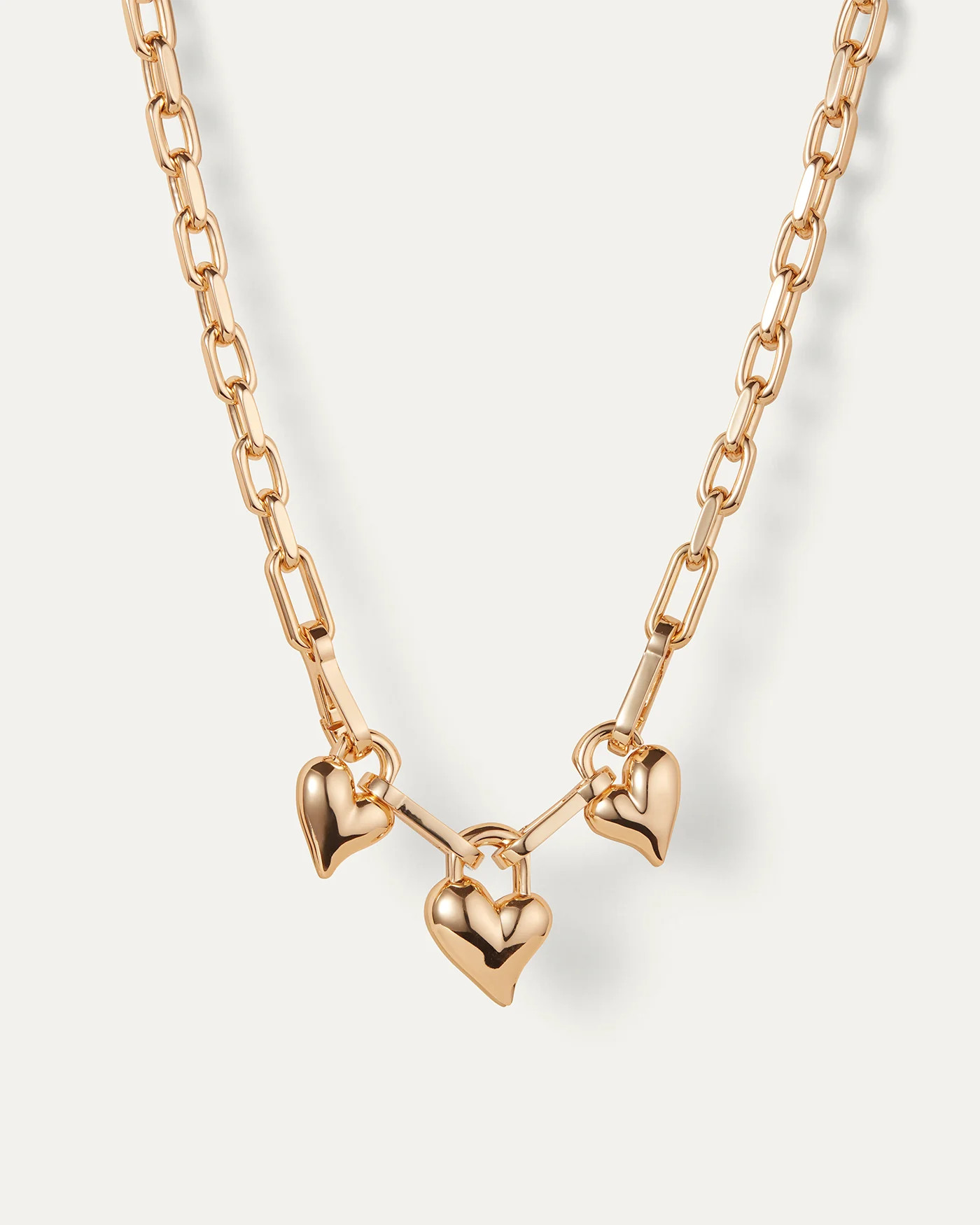 Padlock Triple Heart Pendant Necklace | Jenny Bird (US)