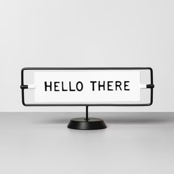 'Hello There / Miss You Already' Reversible Sign White/Black - Hearth & Hand™ with Magnolia | Target