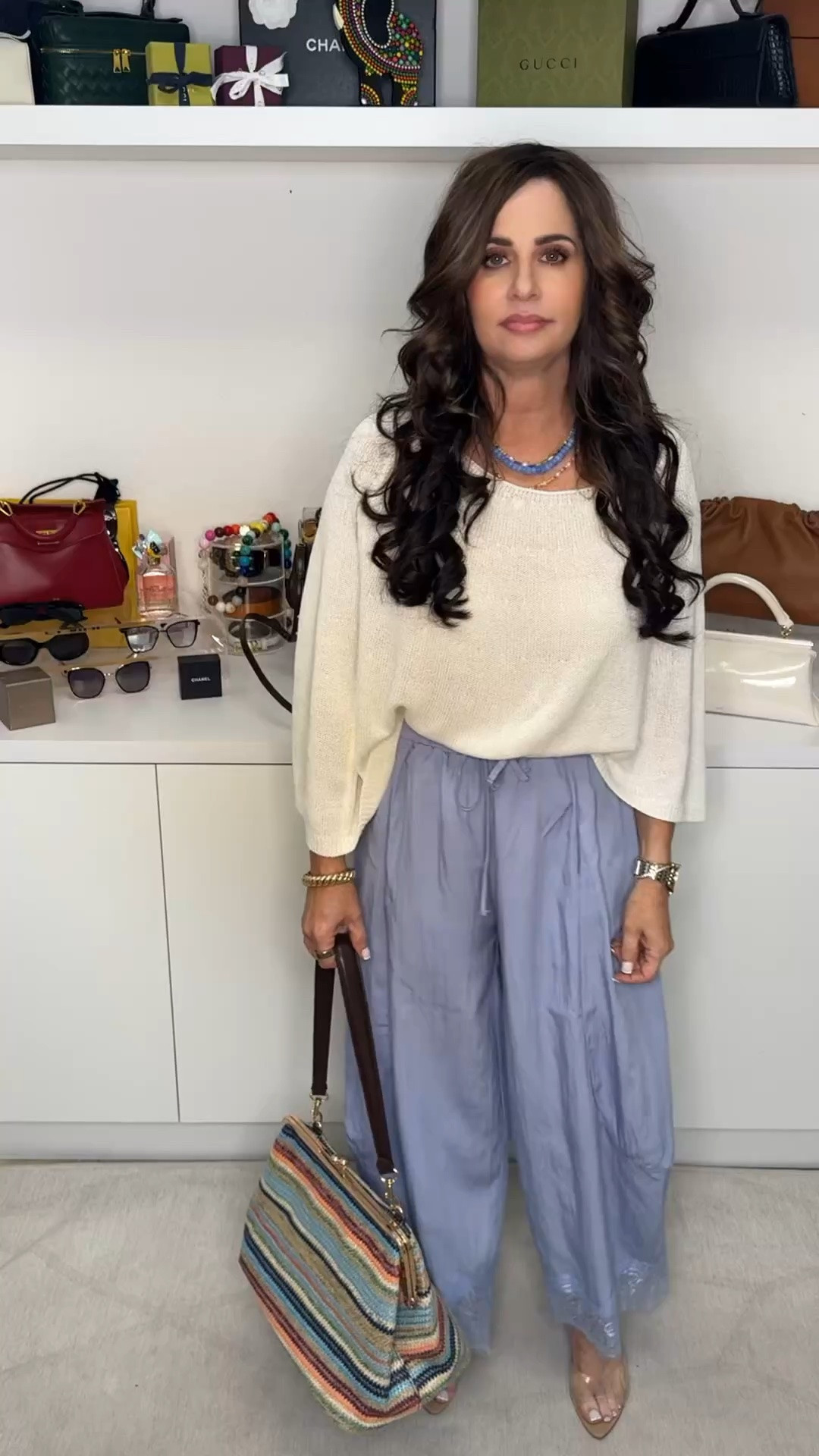 Look1 
Knit poncho s/m , pants sm
. The are so pretty satin and lace .

#LTKgrwm #LTKOver40 #LTKPetite