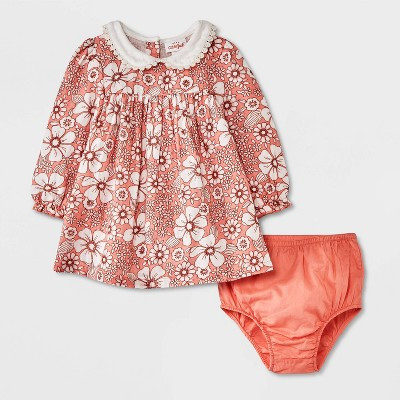 Baby Girls' Floral Gauze Dress - Cat & Jack™ Pink Newborn | Target
