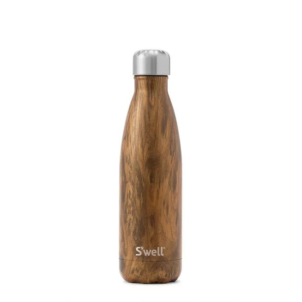 S'well Vacuum Insulated Stainless Steel Water Bottle, Teakwood, 17 oz | Walmart (US)