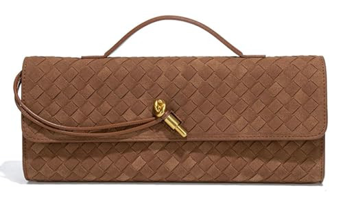 Upbull Trendy Woven Evening Clutch Purses Women Underarm Shoulder Handbag Cute Satchels Crossbody Purse PU Leather Wallet | Amazon (US)