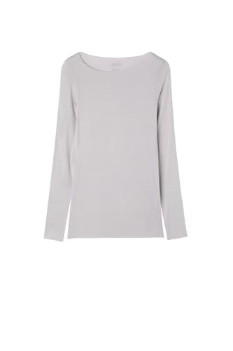 Intimissimi Woman's Boat Neck Modal Cashmere Ultralight Top in Pale Grey, Size L | Amazon (US)