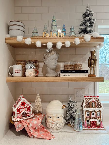 Our open shelving Christmas decor this year 💕🎄🪩

#LTKSeasonal #LTKhome #LTKHoliday