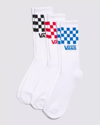 Check Crew 3-Pack Sock(White) | Vans (US)