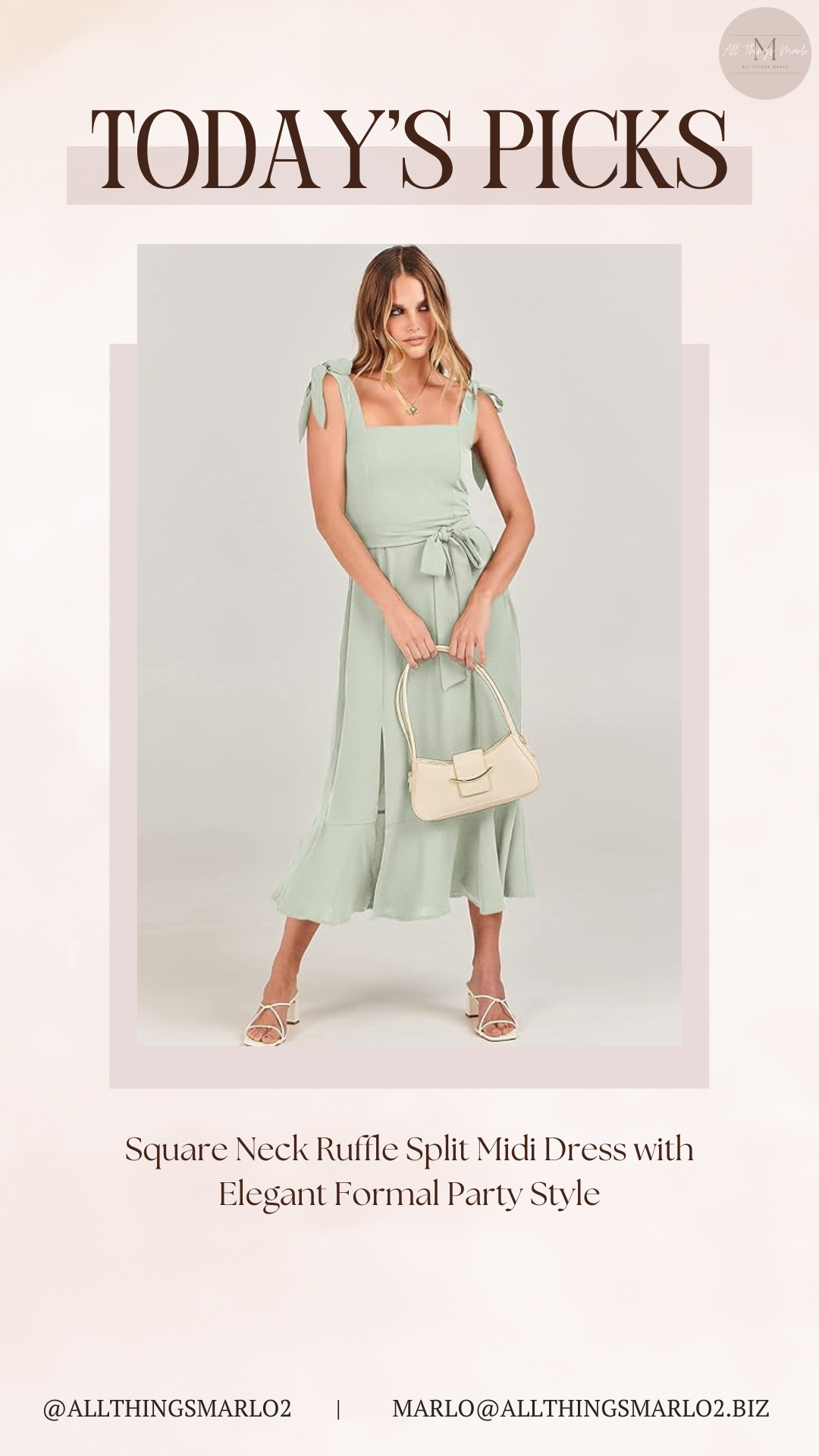 Square Neck Ruffle Split Midi Dress with Elegant Formal Party Style 

 #LTKSeasonal #LTKWorkwear #LTKTravel