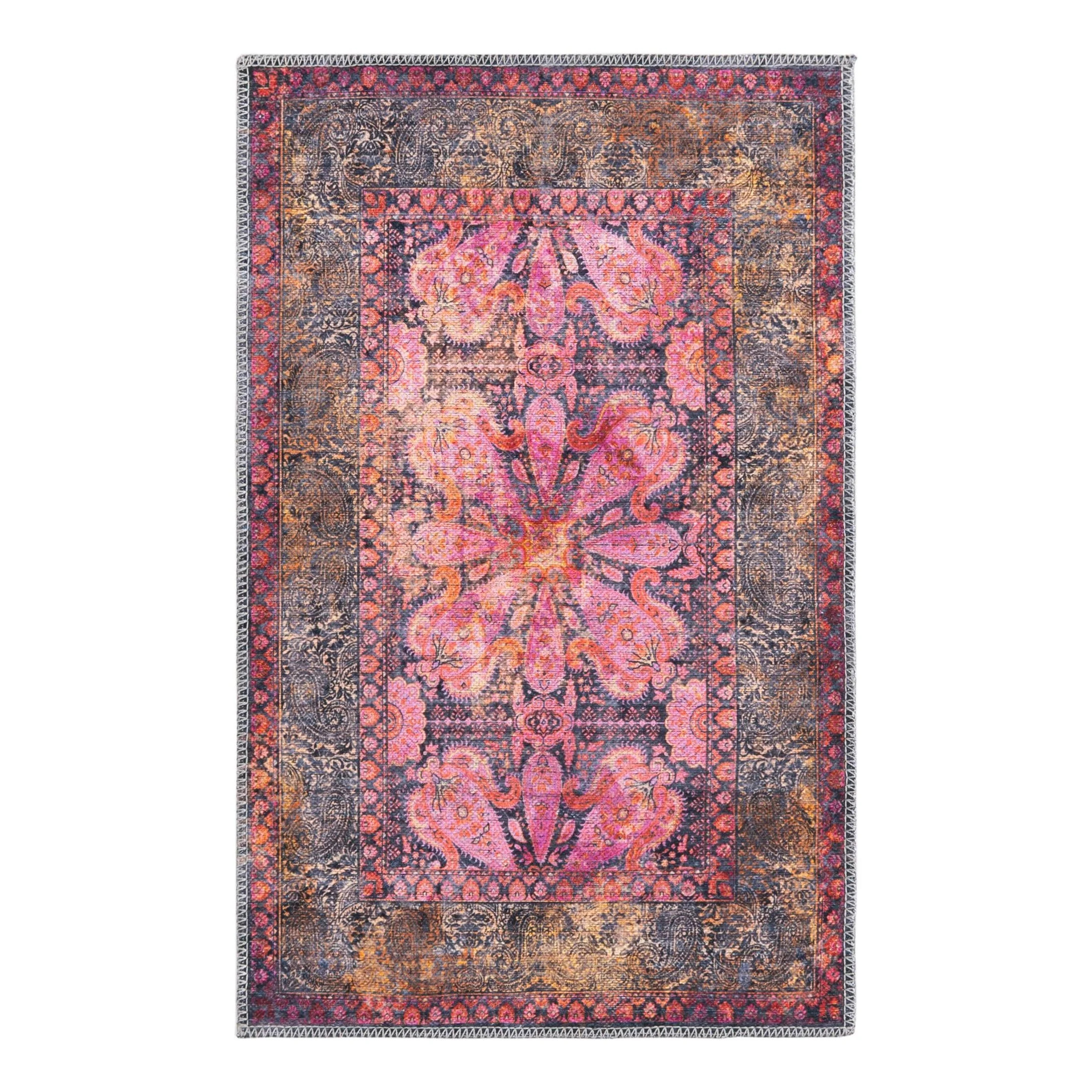 Unique Loom Mangata Collection Area Rug - Mona (2' x 3' Rectangle Pink/Beige) | Walmart (US)