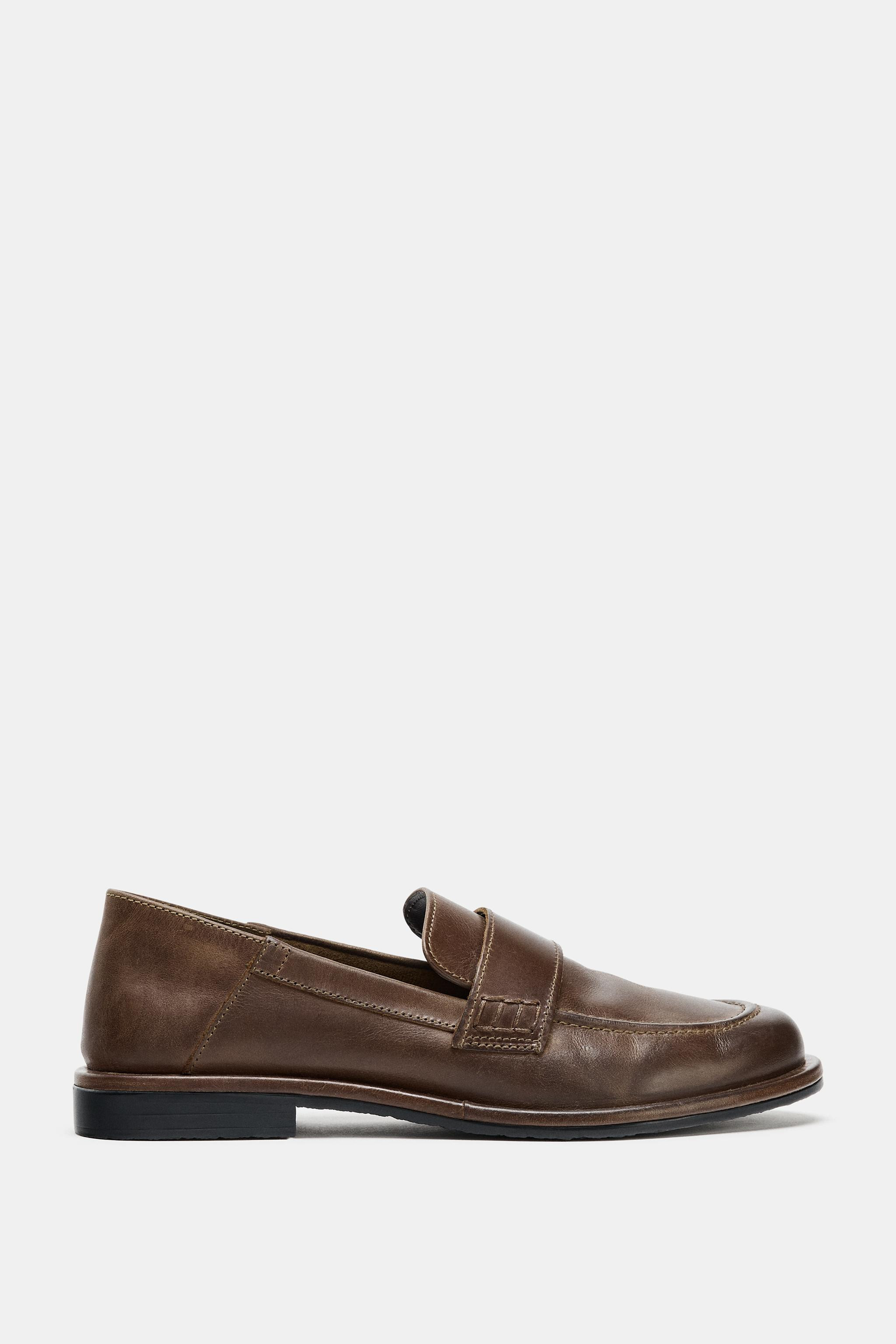 LEATHER PENNY LOAFERS | Zara UK