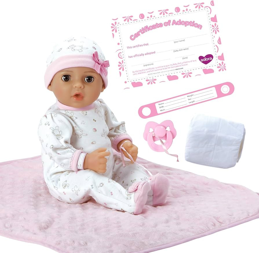 Adora 16 Inch Girl Baby Doll with Accessories Purple Matching 9-Piece Set Including a Pacifier, H... | Amazon (US)