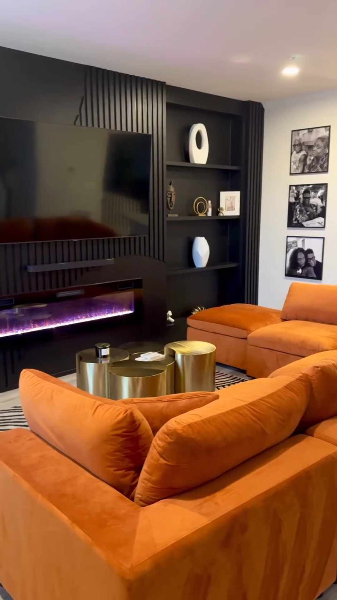ITS REVEAL TIME 😍This stunning home transformation blends modern luxury with bold elegance. Rich cognac velvet seating, gold accents, and zebra-patterned rugs create a chic, inviting space. Thoughtful details like a black statement wall and sculptural décor add depth and sophistication. A perfect mix of style and comfort!

✨Designed and decorated by @signaturesbykay 

🛠️Contracted with @renovaconstructionllc 

#LuxuryInteriors #ModernHomeDesign #BoldDecor #ElegantLiving #InteriorStyling #HomeDecorTrends #signaturesbykay

#LTKHome #LTKFamily #LTKSpringSale