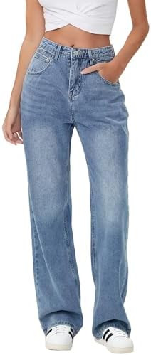 HDLTE Baggy Stretchy Jeans for Women High Waisted Trendy Wide Leg Jeans Boyfriend Denim Pants wit... | Amazon (US)