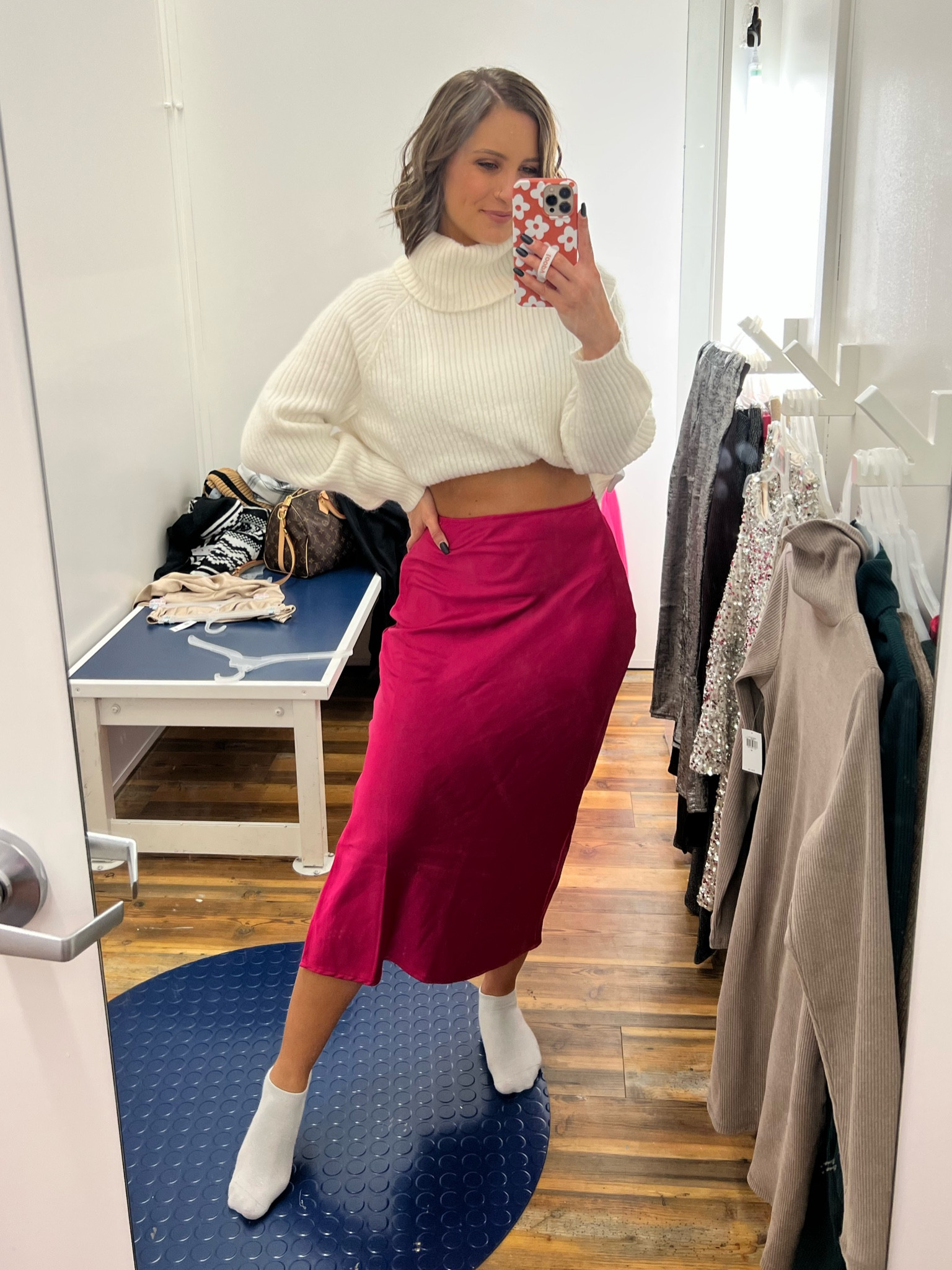 The perfect winter sweater. Wear it with a slip skirt like this or even jeans or leggings. I’m wearing a small in the sweater and this skirt. Both come in several colors  

#LTKsalealert #LTKHoliday #LTKSeasonal