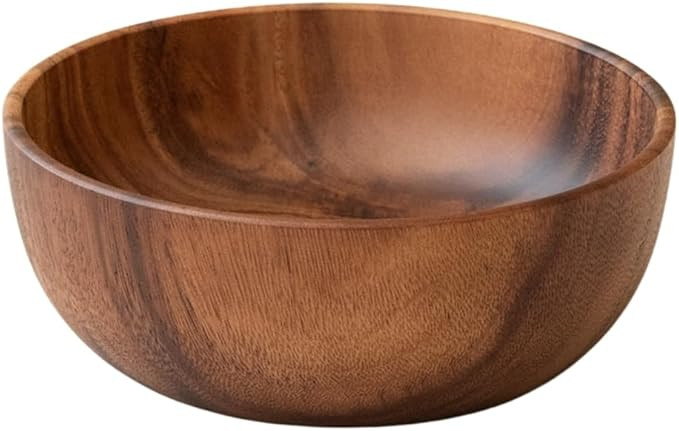 WENSHUO Acacia Wooden Serving Bowls,Serving Bowl for Fruits or Salads, Single Bowl (7.87" D × 2.... | Amazon (US)