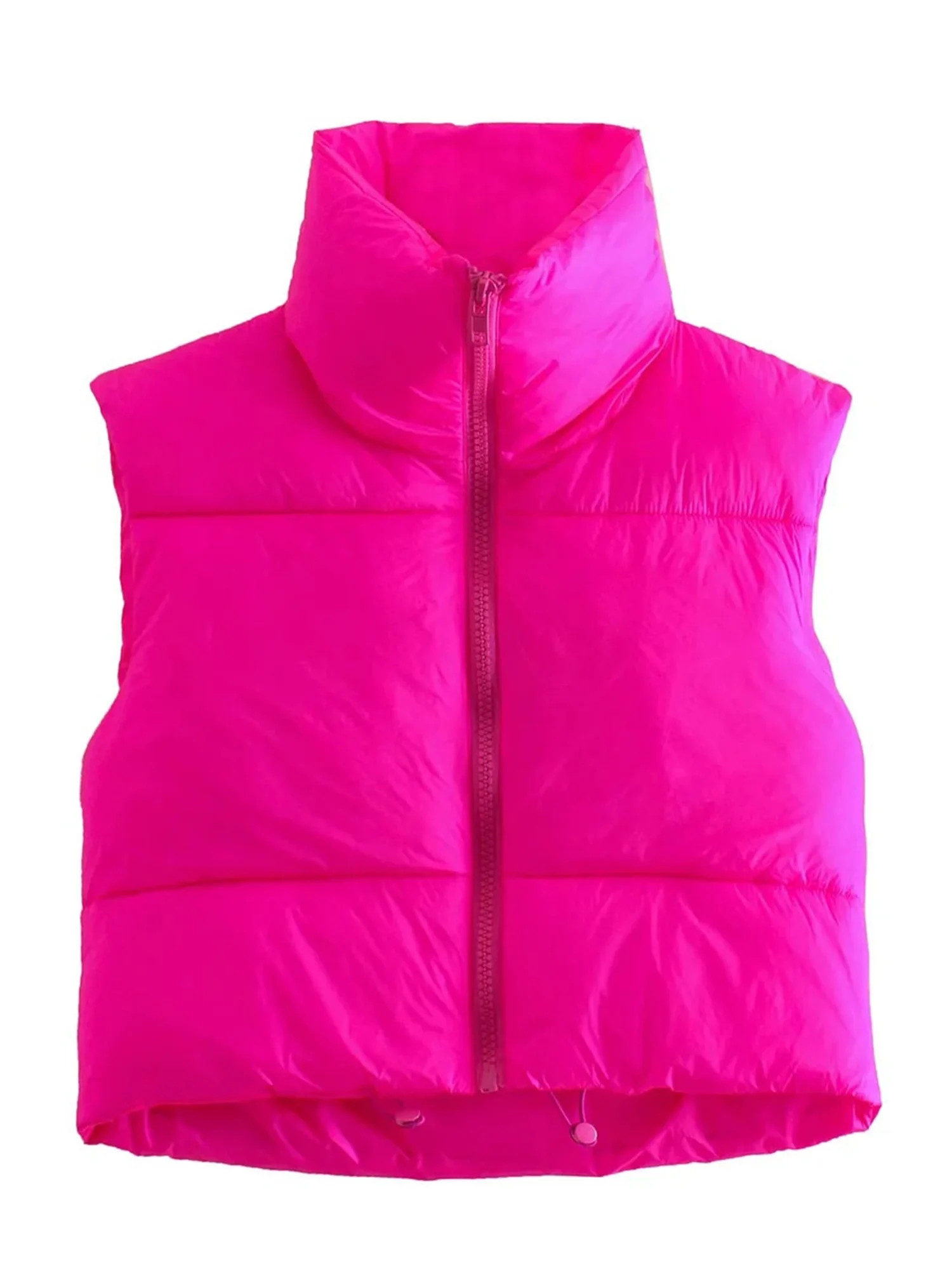 Tregren Women's Winter Crop Vest Lightweight Sleeveless Warm Outerwear Puffer Vest Padded Gilet | Walmart (US)