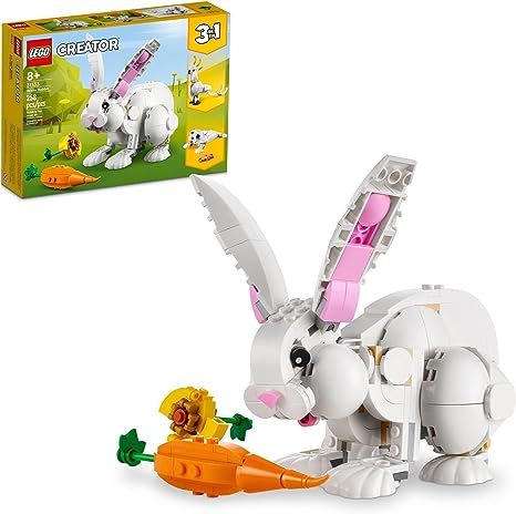LEGO Creator 3 in 1 White Rabbit Animal Toy Building Set, STEM Toy for Kids 8+, Transforms from B... | Amazon (US)