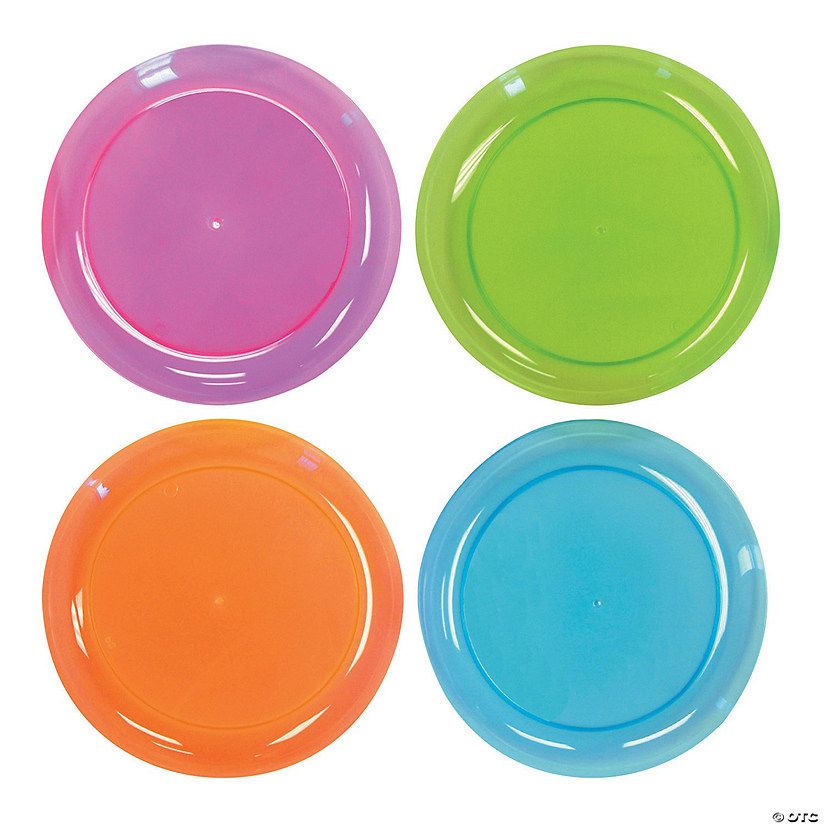 Neon Plastic Dinner Plates - 20 Ct. | Oriental Trading Company