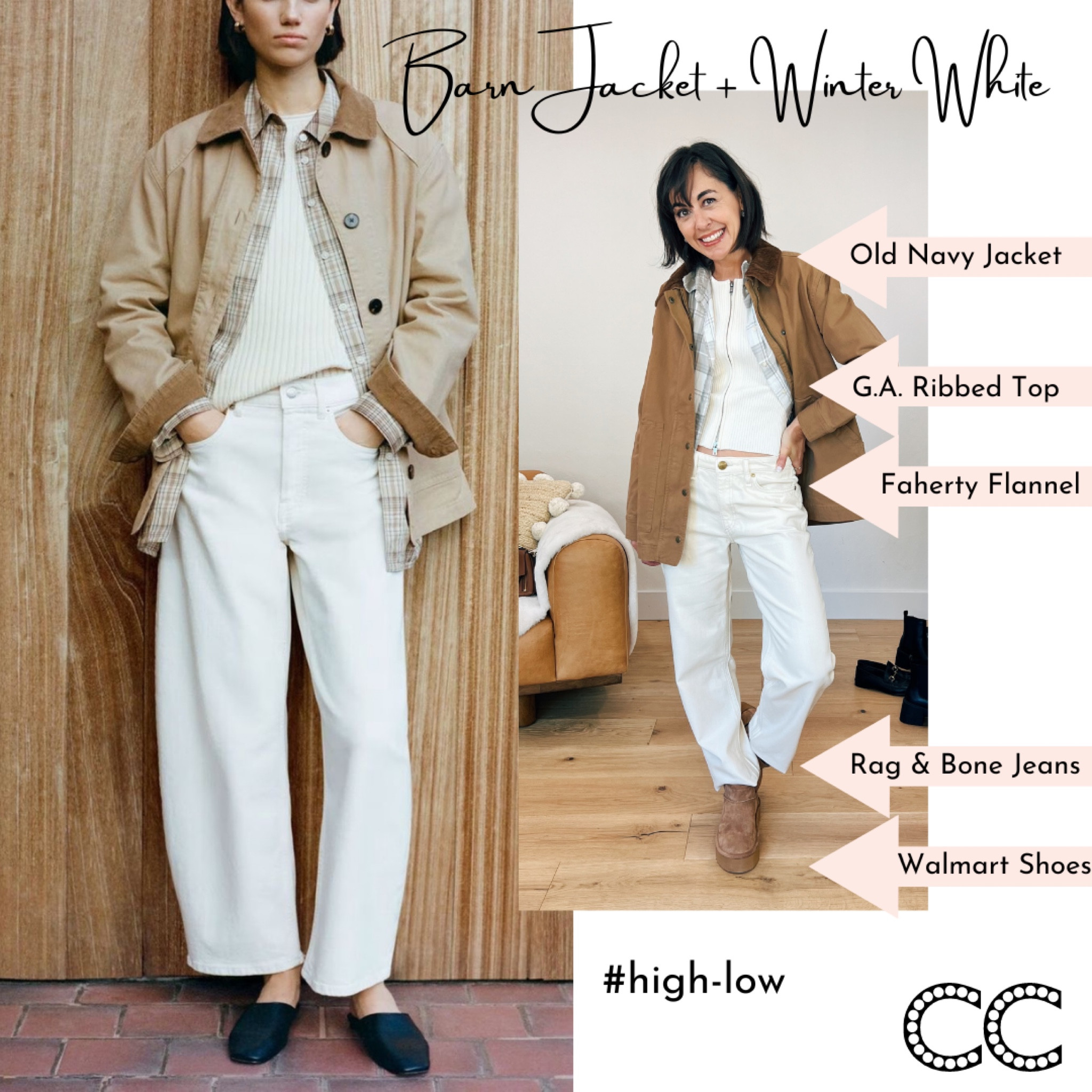 Styling a BARN jacket. BARN jacket and ivory jeans.