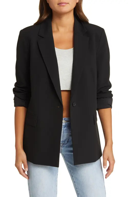 Open Edit Relaxed Fit Blazer in Black at Nordstrom, Size X-Small | Nordstrom