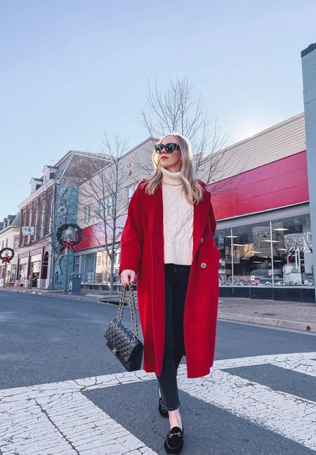 Red coat, holiday style, Gucci loafers, winter coat 

#LTKSeasonal #LTKstyletip #LTKHoliday