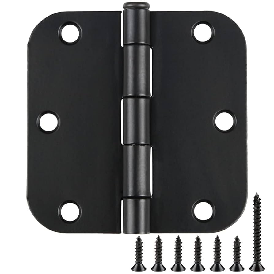 TDCHINGES 30 Pack Rounded Matte Black Door Hinges 3.5 Inch 5/8" Radius Interior 3 1/2 Inch Flat I... | Amazon (US)