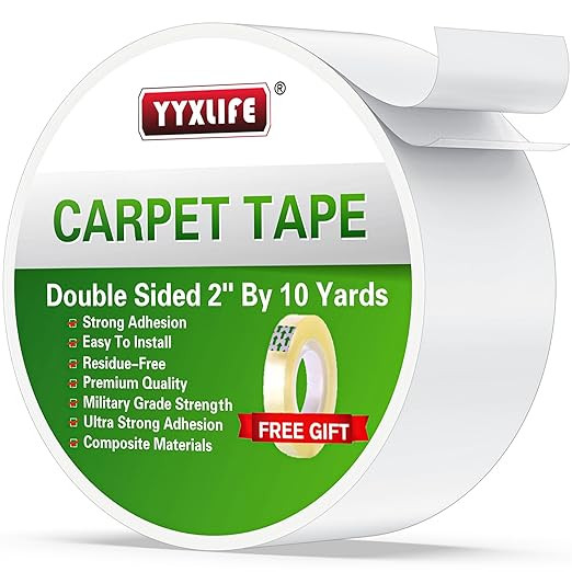 YYXLIFE Double Sided Removable Rug Tape - Carpet Adhesive for Hardwood Floors,Non Slip Anti Curli... | Amazon (US)