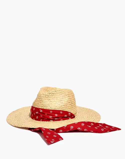 Scarf-Strap Straw Hat | Madewell