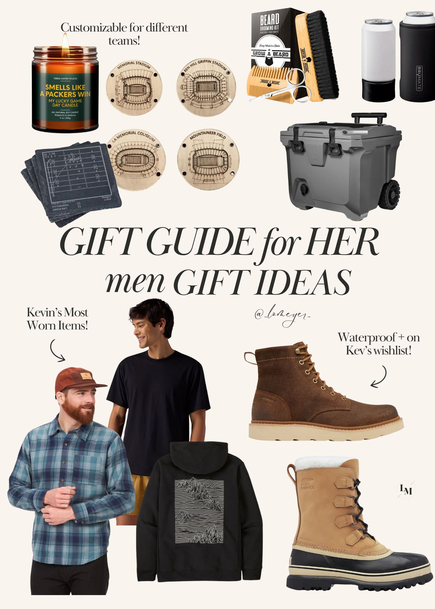 GIFT GUIDE for her men - the football team items are customizable, Waterproof Sorel boots + on Kev’s wishlist! 

 #LTKCyberWeek #LTKGiftGuide #LTKMens