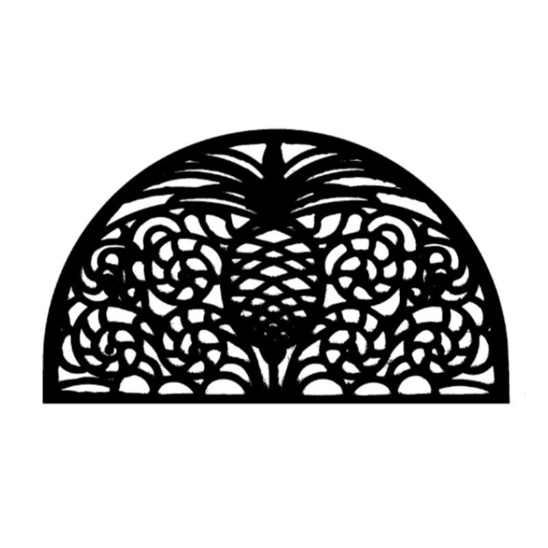 Pineapple Design Rubber Door Mat - Semi Circle Non-Slip Outdoor Entryway Mat for Porch, Patio & Garden | Shop Simon