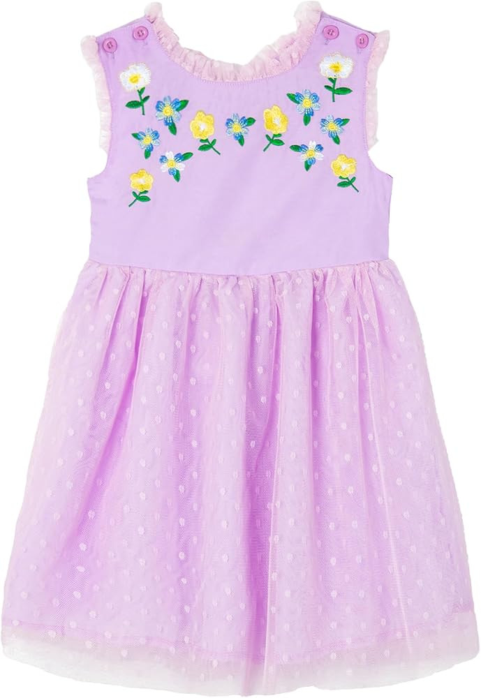 Toddler Girls Dresses Casual Back School Sleeveless Cross Straps Cutout Lined Elastic Waist Patte... | Amazon (US)