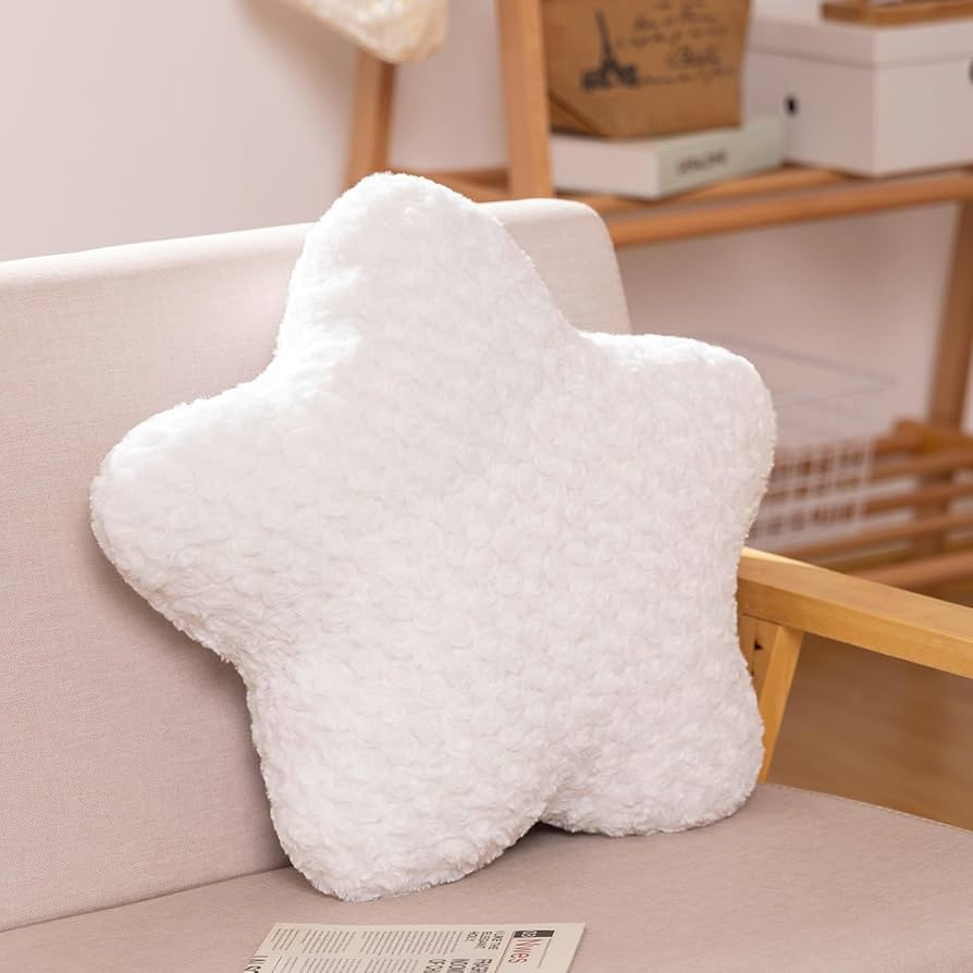 Star Pillows, 15.7" Star Shaped Pillow with Soft Faux Fur for Couch Bed Sofa, Cute Decorative Thr... | Amazon (US)