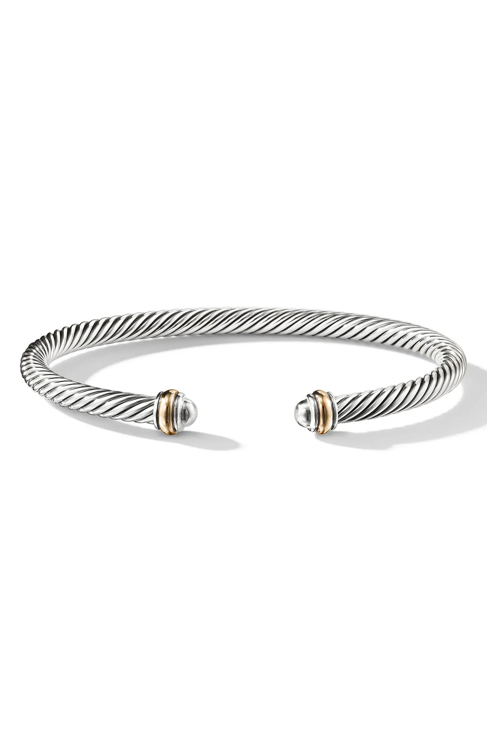 David Yurman Cable Classics Sterling Silver & 18K Yellow Gold Bracelet, 4mm | Nordstrom | Nordstrom