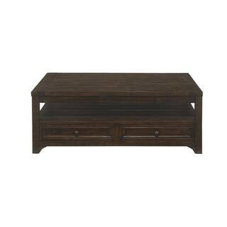 Lisbon 48 in. Dark Mocha Rectangle Wood Coffee Table with Lift Top | The Home Depot