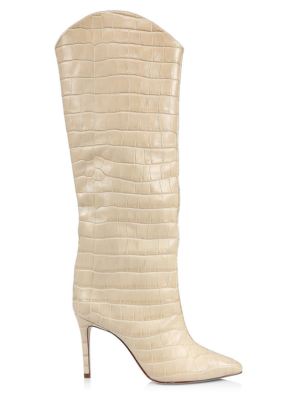 Schutz Women's Maryana Knee-High Croc-Embossed Leather Boots - Off White - Size 5 | Saks Fifth Avenue