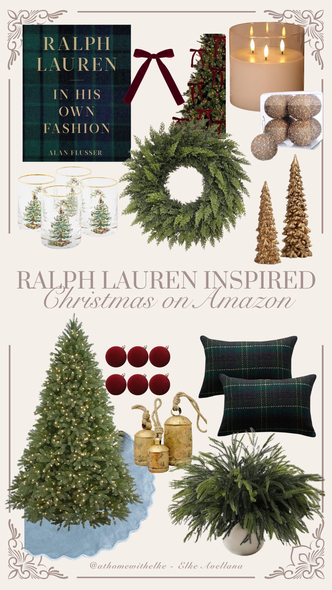 Ralph Lauren Inspired Christmas finds on Amazon. 
Classic, heritage style Christmas decor at an affordable price point. Classic plaid, gold accents, Norfolk pine, burgundy and velvet. 

#LTKHome #LTKFindsUnder50 #LTKSeasonal
