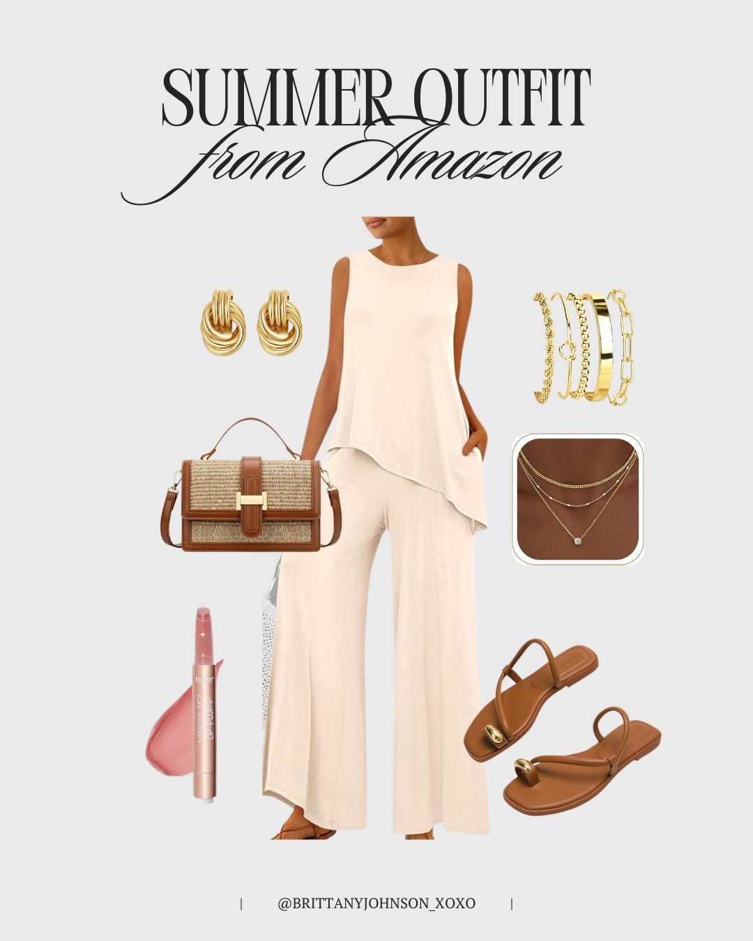 The perfect neutral outfit for summer!🤎Loving this outfit for brunch, vacation, or dinner out!☀️ 

 #LTKootd #LTKSeasonal #LTKSaleAlert