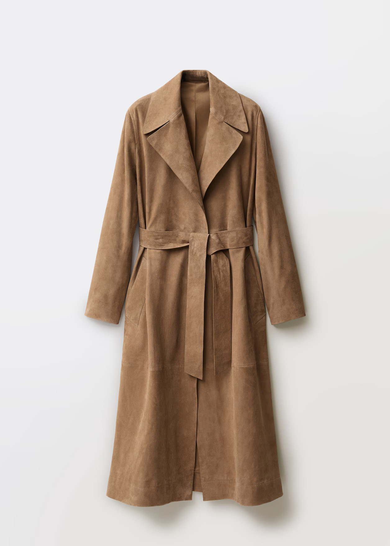 Belted suede trench coat - Women | MANGO United Kingdom | MANGO (UK)