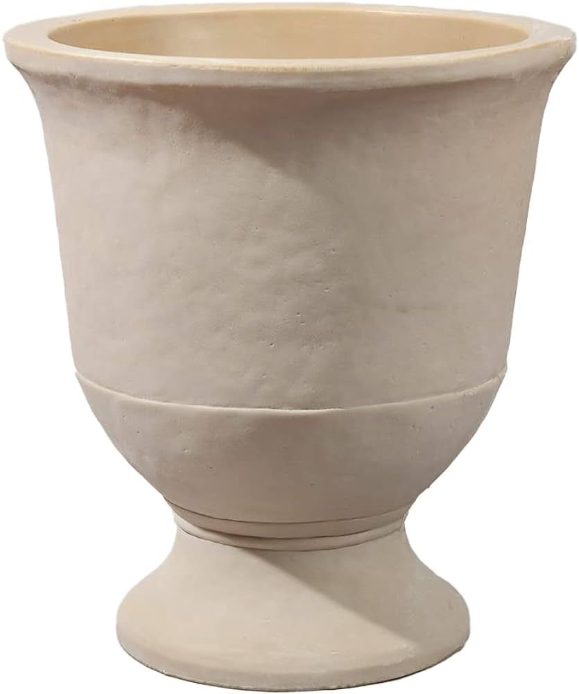 Serene Spaces Living Large Vintage White Stone-Textured Urn Planter, Rotational Molded Poly Resin... | Amazon (US)