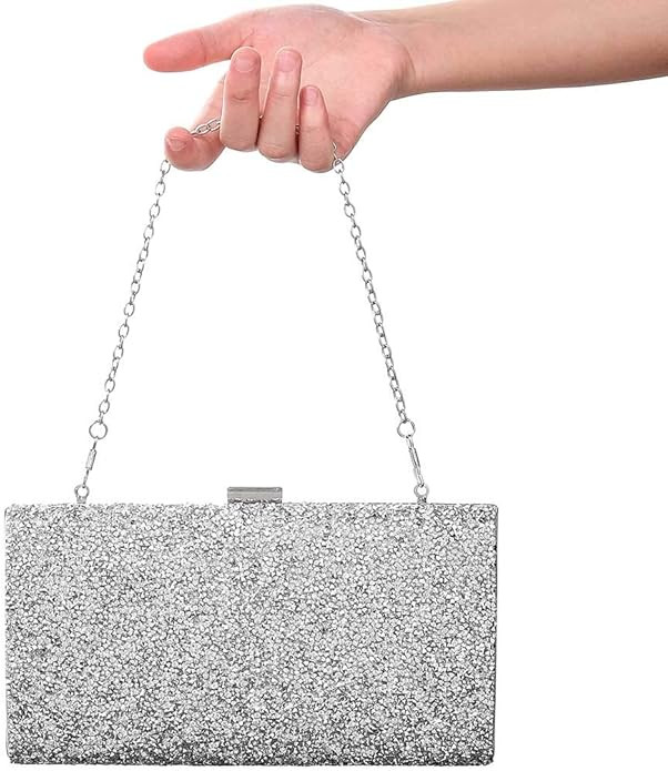 ELABEST Glitter Evening Clutch Bag Rhinestone Handbag Leather Crossbody Shoulder Purse Wedding Co... | Amazon (US)