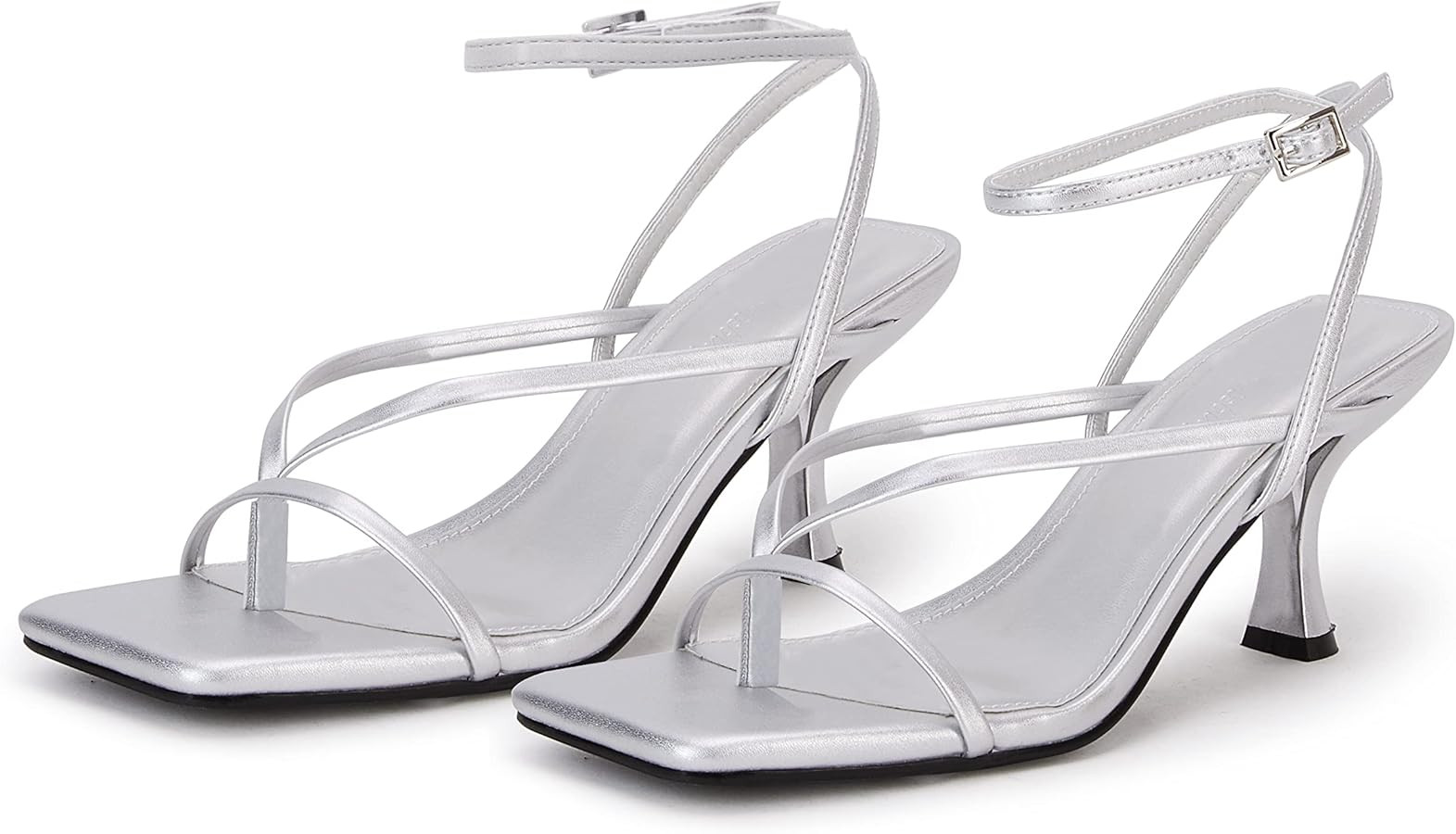 PiePieBuy Women's Lace Up Heeled Sandals Square Flip Flop High Heels Strappy Party Shoes | Amazon (US)