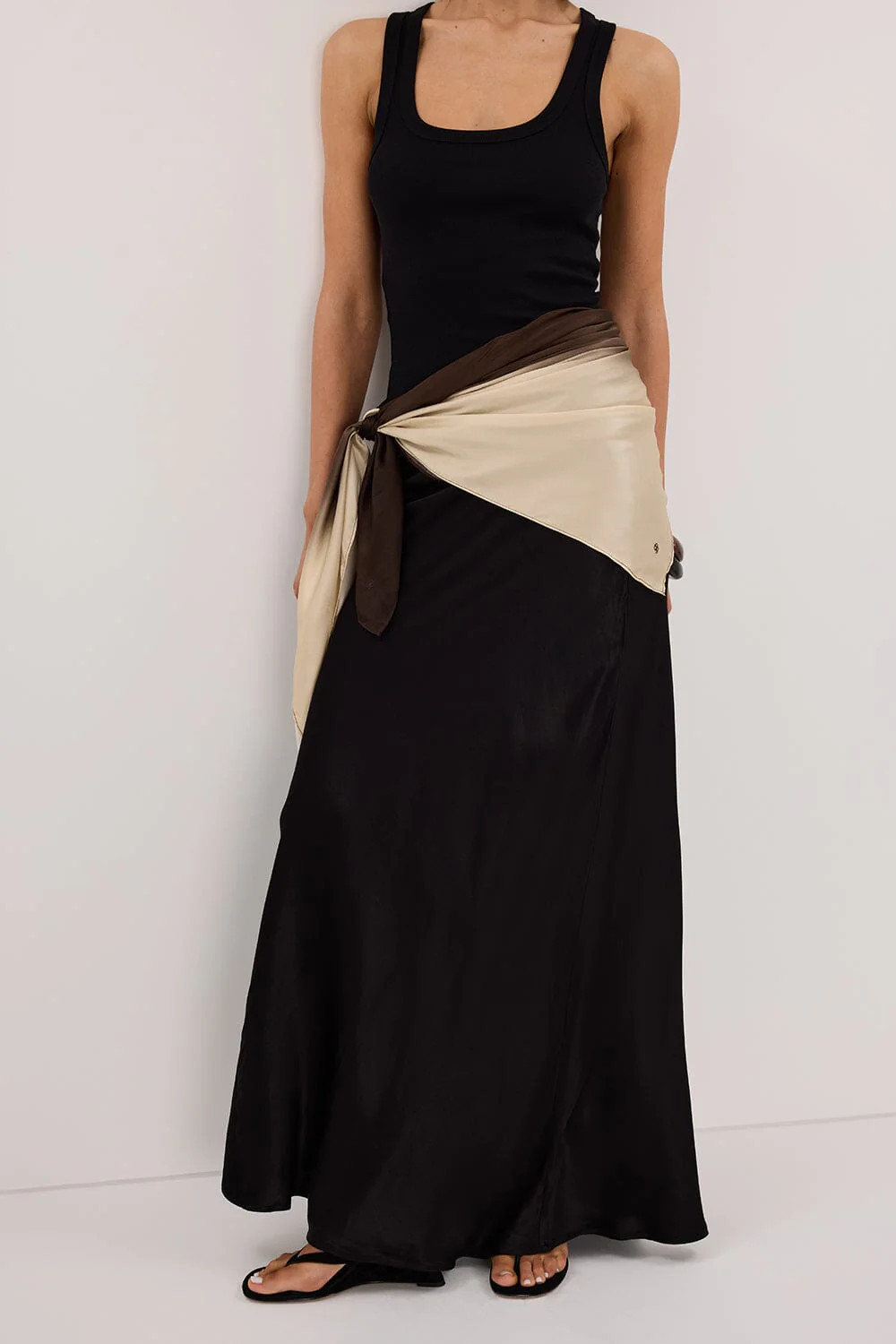 CHARLI BLACK SATIN MAXI SKIRT | DISSH