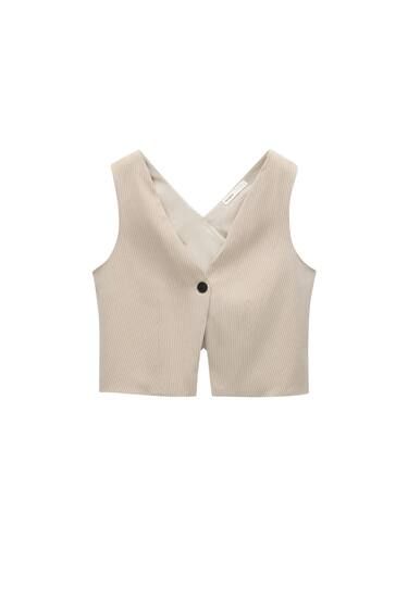 Gilet sans manches à rayures tennis et dos croisé | PULL and BEAR FR