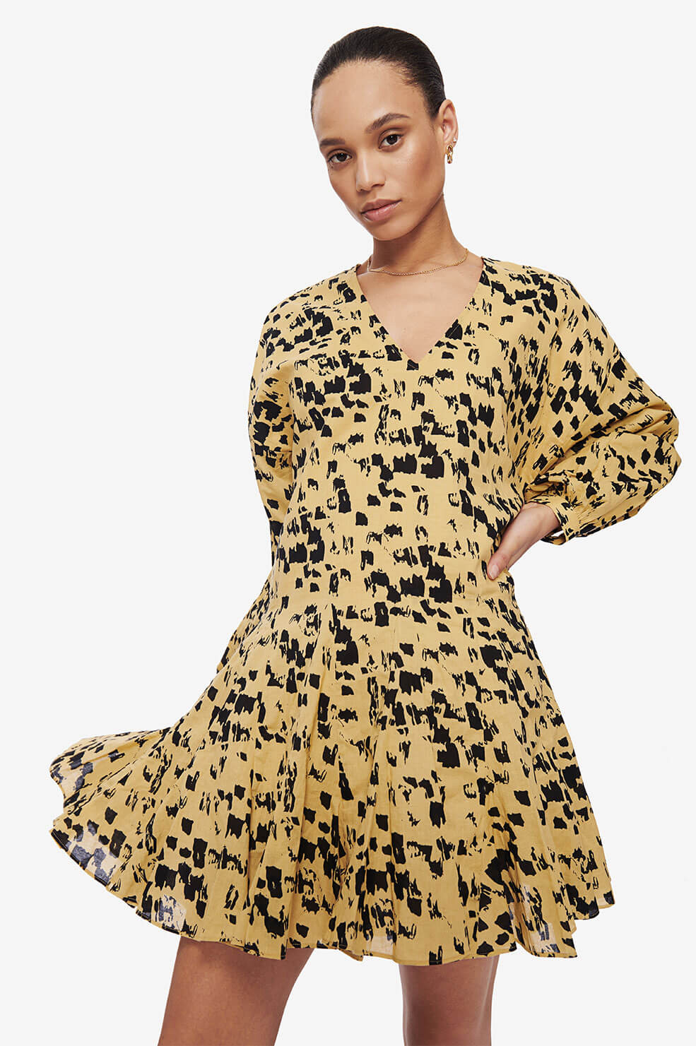 Anine Bing Peyton Dress in Painterly Leo | Small | ANINE BING