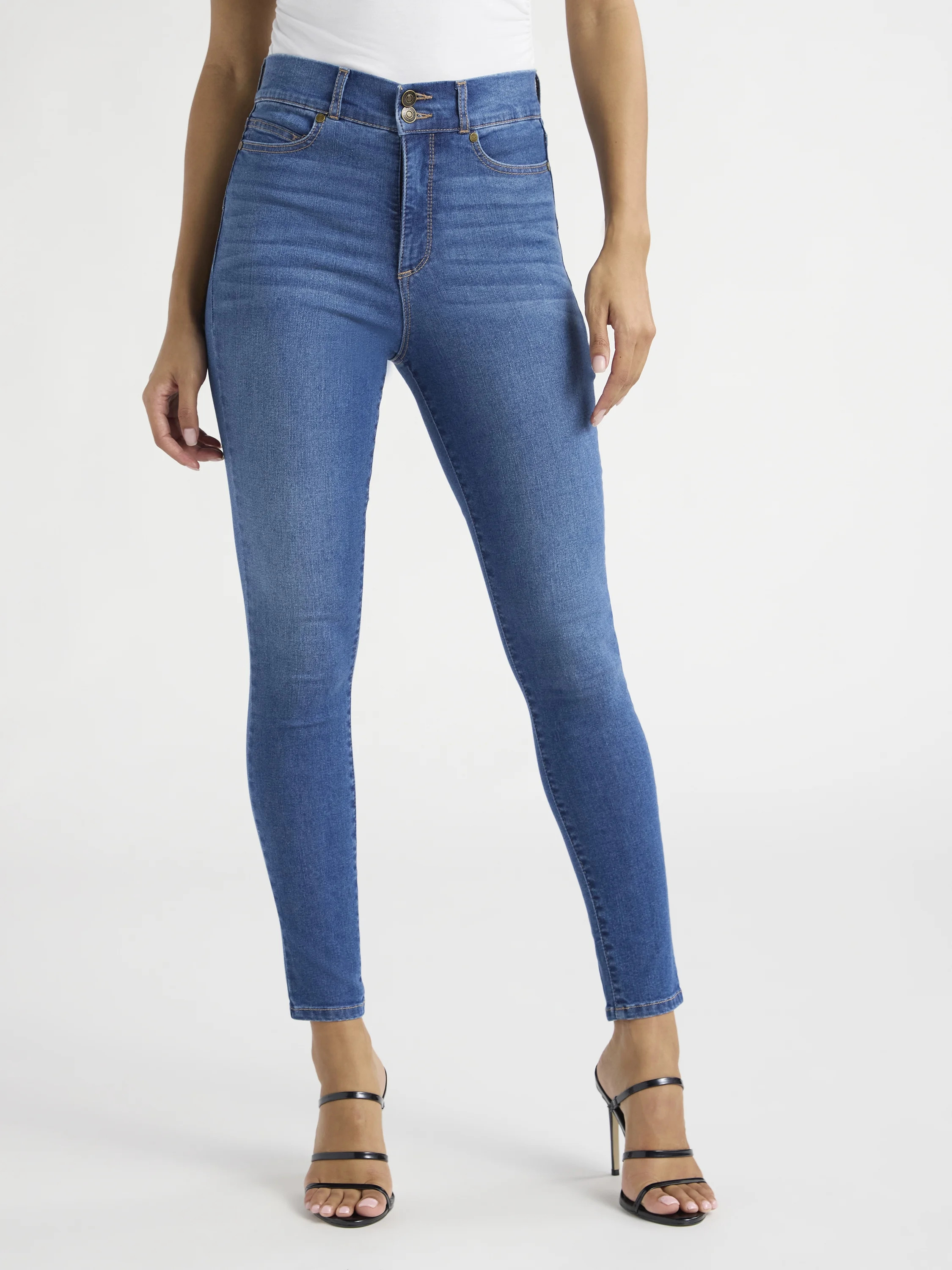 Sofia Jeans Women's and Women's Plus Eva Contouring Skinny High Rise Ankle Jeans, 25" and 27" Ins... | Walmart (US)