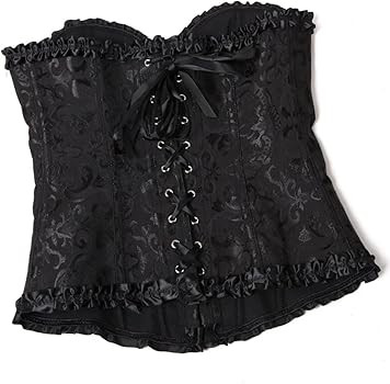 frawirshau Women's Lace Up Boned Overbust Corset Bustier Lingerie Bodyshaper Top | Amazon (US)