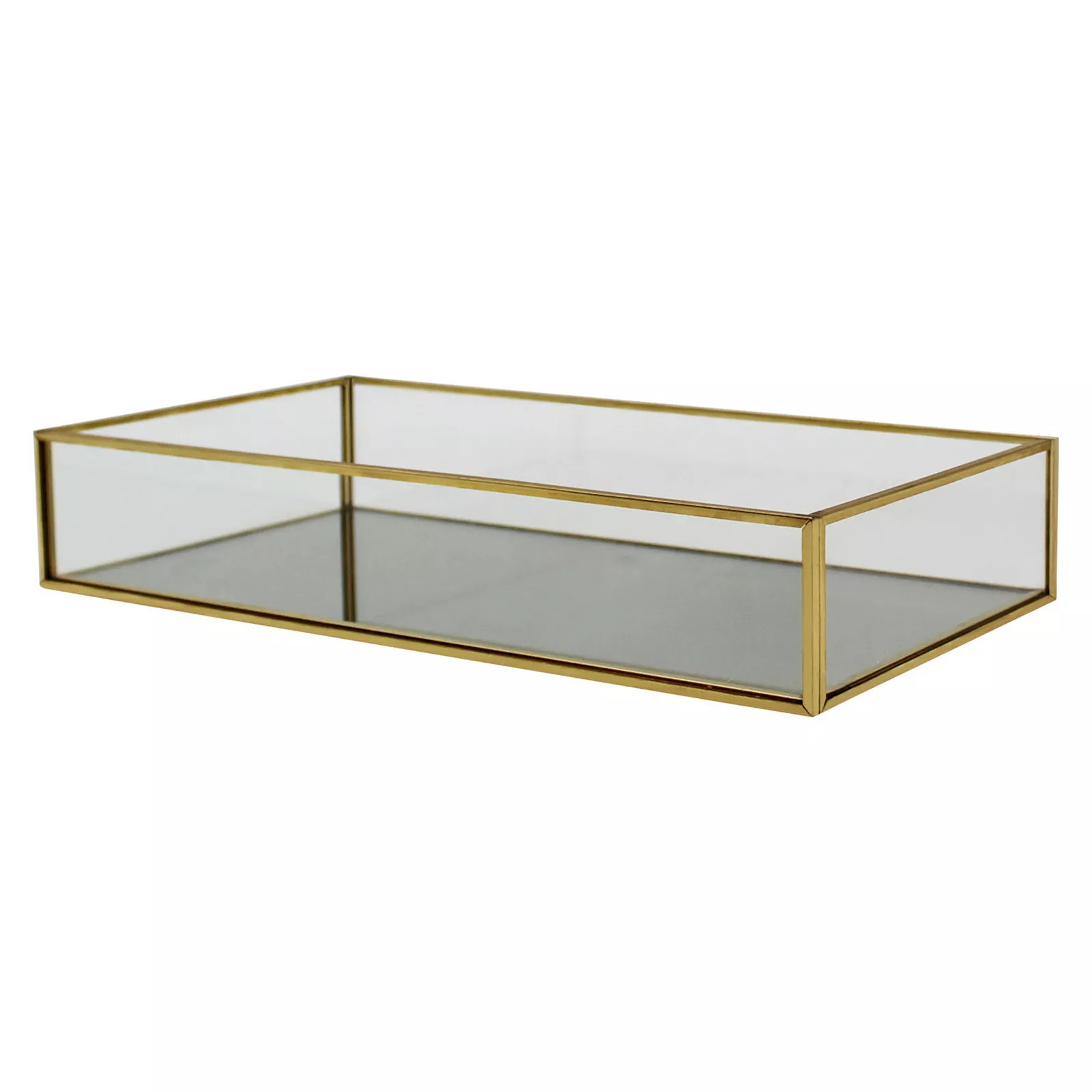 Everyday Decor Large Gold Glass Decor Tray, Multi | Kohl's